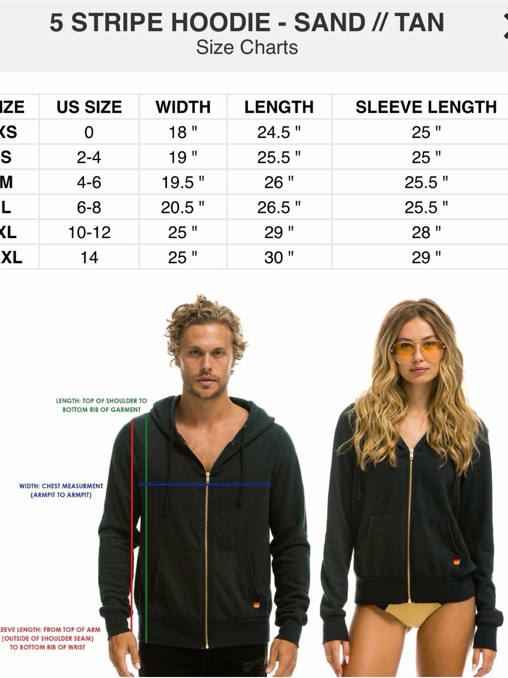 Aviator Nation 5 stripe Tan/ Sand Hoodie XS unisex sizing - Picture 4 of 4